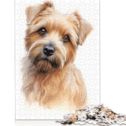 Norfolk Terrier Hunde-Puzzle für Erwachsene, Holzpuzzle, Gehirntraining, Herausforderungsspiel, Unterhaltungsgeschenk, Familienaktivität, 1000 Teile (38 x 26 cm) von TBDUEPS