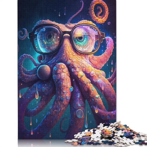 Oktopus mit Brille, Puzzle, Premium, 100% recycelte Pappe, 100% recycelter Karton, Puzzle für Kinder und Erwachsene, 1000 Teile (75 x 50 cm) von TBDUEPS