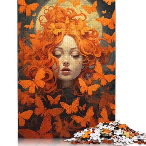 Orange Butterflies Puzzle 1000 Teile Schwer Puzzle Spielzeug Pädagogisches Spiel Impossible Herausforderungsspielzeug Für Erwachsene Kinder 1000pcs (75x50cm) von TBDUEPS