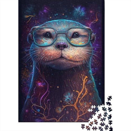 Otter Wear Glasses Puzzle zum Stressabbau, 100% recycelter Karton, Puzzle für Erwachsene und Kinder, einzigartiges Geschenk, 300 Teile (40 x 28 cm) von TBDUEPS