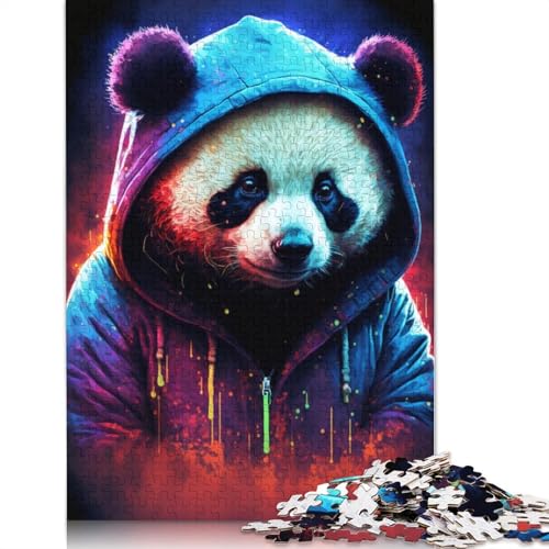Panda im Pullover-Puzzle, 100% recyceltes Kartonpapier, rechteckiges Puzzle für Erwachsene und Kinder, 1000 Teile (75 x 50 cm) von TBDUEPS