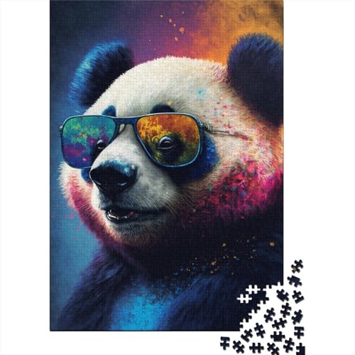 Panda mit Brille, Puzzle, Familienspaß, 100% recycelter Karton, Puzzle für Kinder und Erwachsene ab 12 Jahren, 300 Teile (40 x 28 cm) von TBDUEPS