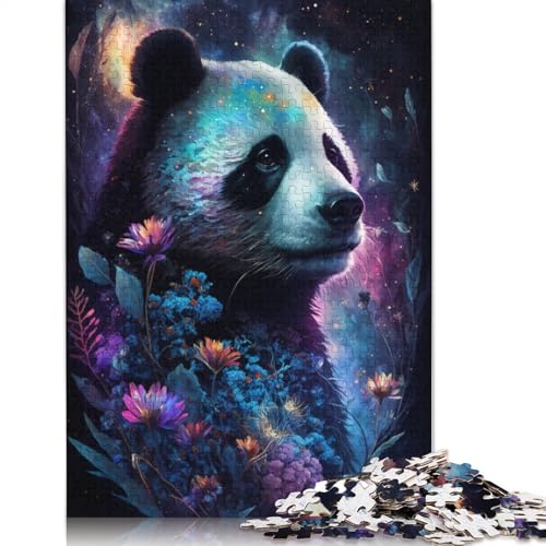 Panda- und Blumen-Puzzle, kreative Spiele, Premium-Karton-Puzzle für Frauen und Männer, Geburtstagsgeschenk, 1000 Teile (75 x 50 cm) von TBDUEPS