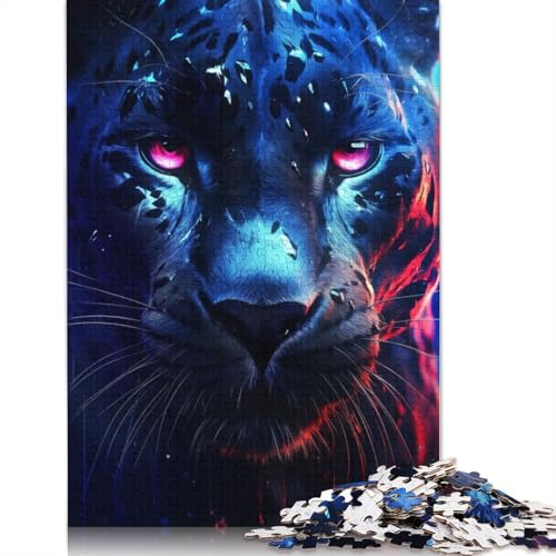 Panther Gaze Puzzles 1000 Teile Schwer Puzzle Spielzeug Pädagogisches Spiel Impossible Herausforderung Spielzeug Für Erwachsene Kinder 1000pcs (38x26cm) von TBDUEPS