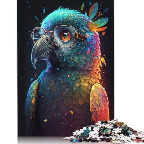 Papagei mit Brille, Puzzle, anspruchsvolle Familienspiele, 100% recycelter Karton, Puzzle für Erwachsene und Kinder, Geburtstagsgeschenk, 1000 Teile (75 x 50 cm) von TBDUEPS