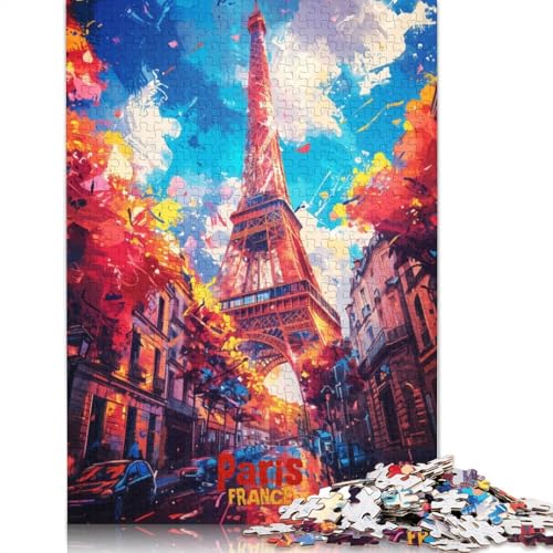 Paris Art Poster Puzzles 1000 Teile Holzpuzzles Puzzle für Erwachsene und Jugendliche für Erwachsene und Jugendliche ab 12 Jahren 1000 Teile (75 x 50 cm) von TBDUEPS