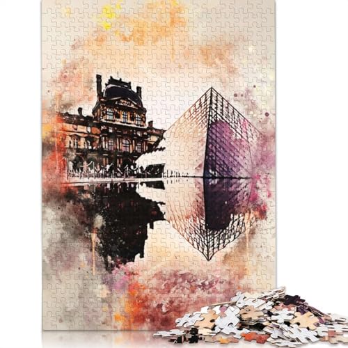 Paris in Aquarell-Puzzles, 1500 Teile, für Teenager, Geschenke, Holzpuzzle, Puzzle für Erwachsene, Puzzles für Erwachsene, 1500 Teile (85 x 57 cm) von TBDUEPS