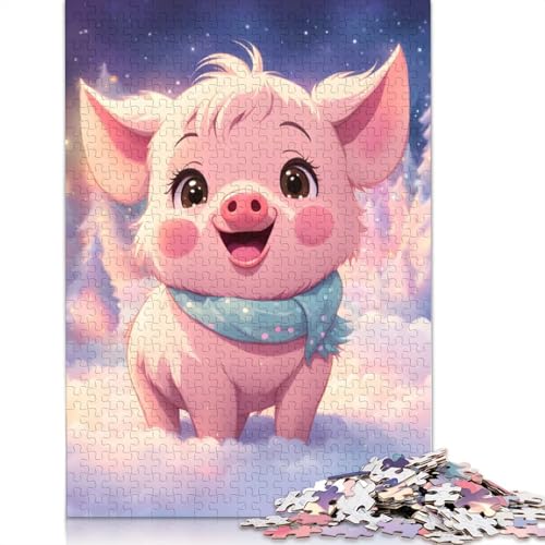 Pig Puzzles 1000-teilige Schwer Puzzle Spielzeug Lernspiel Impossible Herausforderungsspielzeug Für Erwachsene Und Kinder in Bewährter 1000pcs (75x50cm) von TBDUEPS