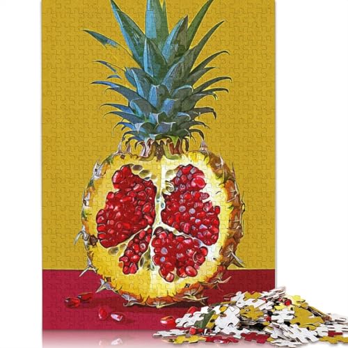 Pineapple Pomegranate Puzzle 1000 Teile Schwer Puzzle Spielzeug Pädagogisches Spiel Impossible Herausforderungsspielzeug Für Erwachsene Kinder 1000pcs (38x26cm) von TBDUEPS