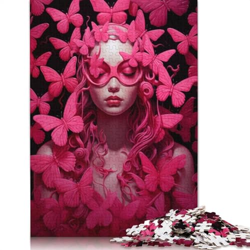 Pink Butterflies Puzzles 1000 Teile Schwer Puzzle Spielzeug Lernspiel Impossible Herausforderung Spielzeug Für Erwachsene Und Kinder in Bewährter 1000pcs (75x50cm) von TBDUEPS