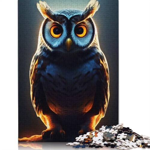 Portrait Owl Puzzle 1000 Teile Schwer Puzzle Spielzeug Lernspiel Impossible Herausforderungsspielzeug Für Erwachsene Kinder 1000pcs (75x50cm) von TBDUEPS