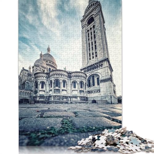 Poster-Puzzle mit 1000 Teilen zur Basilika Sacré-Cœur, Geschenk für Teenager, Holzpuzzle für Erwachsene und Teenager ab 12 Jahren, 1000 Teile (75 x 50 cm) von TBDUEPS