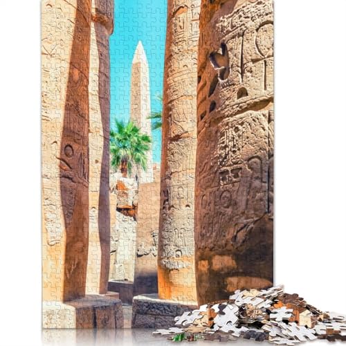 Poster-Puzzles zum Karnak-Tempel für Erwachsene und Jugendliche. Holzpuzzles für Erwachsene und Jugendliche. Nachhaltiges Puzzle für Erwachsene | Spiele 1500 Teile (85 x 57 cm) von TBDUEPS