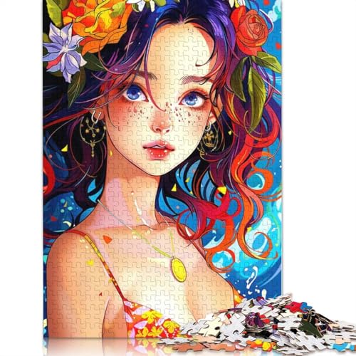 Pretty Colorful Anime Girl Puzzle 1000-teilige Schwer Puzzle Spielzeug Lernspiel Impossible Herausforderungsspielzeug Für Erwachsene Und Kinder Ab 12 Jahren 1000pcs (38x26cm) von TBDUEPS