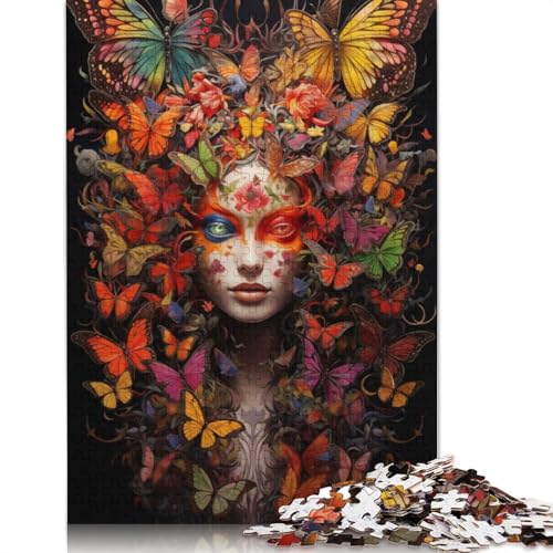 Psychedelic Butterflies 2 Puzzles 1000 Teile Schwer Puzzle Spielzeug Pädagogisches Spiel Impossible Herausforderung Spielzeug Für Erwachsene Und Kinder in Bewährter 1000pcs (38x26cm) von TBDUEPS