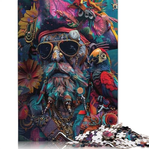 Psychedelic Pirate Puzzle 1000 Teile Schwer Puzzle Spielzeug Pädagogisches Spiel Impossible Herausforderungsspielzeug Für Erwachsene Kinder 1000pcs (38x26cm) von TBDUEPS