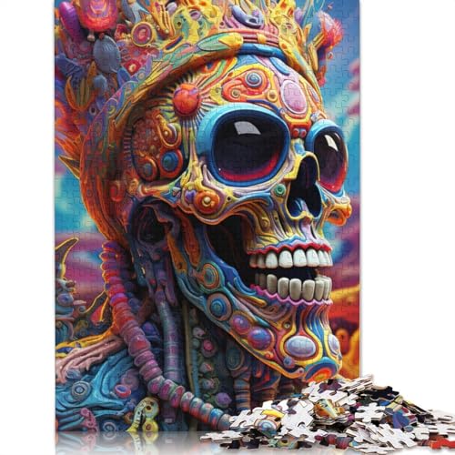 Psychedelic Skull Puzzles 1000 Teile Schwer Puzzle Spielzeug Pädagogisches Spiel Impossible Herausforderungsspielzeug Für Erwachsene Und Kinder Ab 14 Jahren 1000pcs (75x50cm) von TBDUEPS