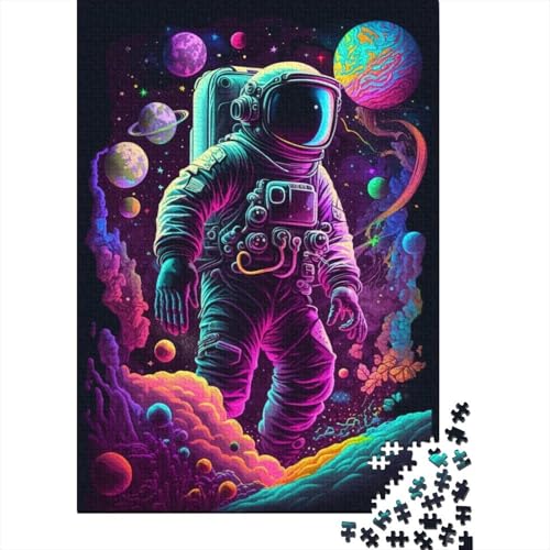 Psychedelisches Astronauten-Puzzle, 100% recyceltes Kartonpapier, rechteckiges Puzzle für Erwachsene und Kinder, 300 Teile (40 x 28 cm) von TBDUEPS