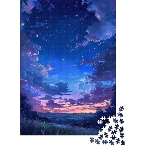 Purple Sky 1000-teiliges Puzzle für Teenager, Geschenke, Holzpuzzle, Puzzle für Erwachsene, Lernspiele für Zuhause, DIY-Spielzeug, 1000 Teile (38 x 26 cm) von TBDUEPS