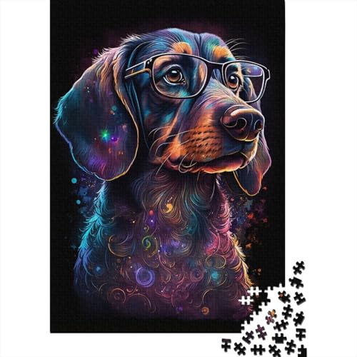 Puzzle „Cosmic Chihuahua mit Brille“, 100% recycelter Karton, 100% recycelter Karton, Puzzle für Jungen oder Mädchen, 300 Teile (40 x 28 cm) von TBDUEPS