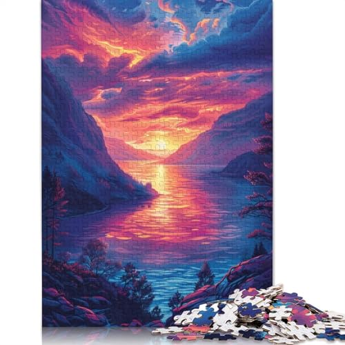 Puzzle „Das Meer bei Sonnenuntergang“, Denksportaufgabe, rechteckiges Papierpuzzle für Erwachsene und Teenager, 1000 Teile (75 x 50 cm) von TBDUEPS