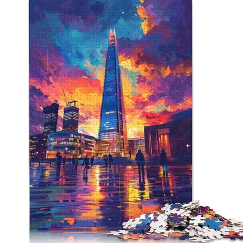 Puzzle „Stadt bei Sonnenuntergang“, 100% recycelter Karton, 100% recycelter Karton, Puzzle für Jungen oder Mädchen, 1000 Teile (75 x 50 cm) von TBDUEPS