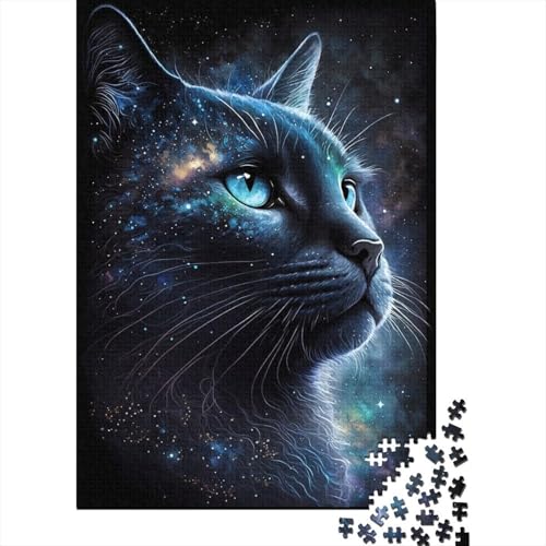 Puzzle „Weltraum-Katze“, einzigartige Heimdekoration, 100% recycelter Karton, Puzzle für Erwachsene, 300 Teile (40 x 28 cm) von TBDUEPS