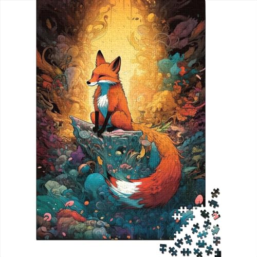 Puzzle 1000 Teile, freundlicher Fuchs, Dekompressionsspielzeug, Holzpuzzle, Geburtstagsgeschenke für Erwachsene, 1000 Teile (75 x 50 cm) von TBDUEPS