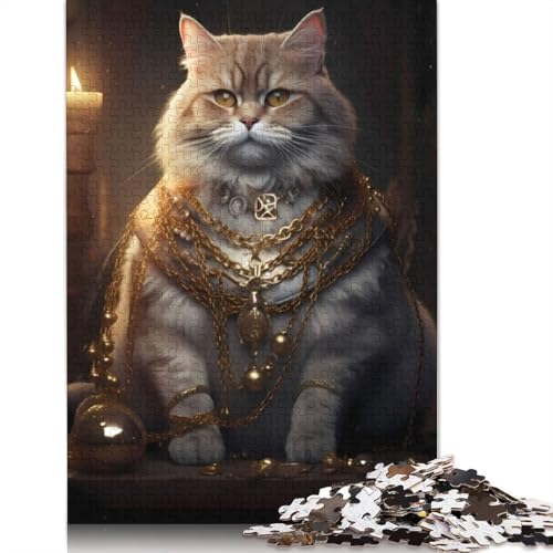 Puzzle 1000 Teile Fat Cat Rich King Puzzles für Erwachsene Schwierigkeitsgrad Puzzles Lernspielzeug Spiele Familiendekoration 1000 Stück (75x50cm) von TBDUEPS