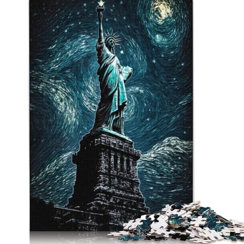 Puzzle 1000 Teile Freiheitsstatue Gemälde Puzzles für Erwachsene Schwierigkeitsgrad Puzzles Lernspielzeug Spiele Familiendekoration 1000 Stück (38x26cm) von TBDUEPS
