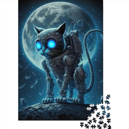 Puzzle 1000 Teile für Erwachsene, Weltraum-Puzzle, mechanische Katze, Puzzle, Kunst, DIY-Spiel, Geschenk, Spielzeug, Familienspiel, 1000 Teile (75 x 50 cm) von TBDUEPS
