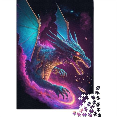 Puzzle 1000 Teile für Erwachsene, Weltraumdrache, Puzzle-Set, Erwachsenenspielzeug, Geschenk, Puzzle für die Wanddekoration zu Hause, 1000 Stück (75 x 50 cm) von TBDUEPS