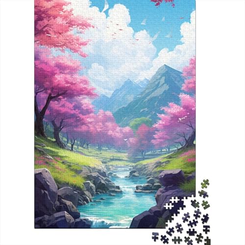 Puzzle für Erwachsene, „Springs in The Lake“, Puzzle für Erwachsene, Lernspiel, Herausforderungsspielzeug, 1000 Teile (38 x 26 cm) von TBDUEPS