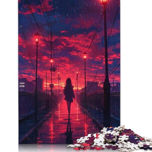 Puzzle für Erwachsene, 1000 Straßen bei Sonnenuntergang, Puzzle, Puzzles für Erwachsene, Lernspiel, Herausforderungsspielzeug, 1000 Teile (75 x 50 cm) von TBDUEPS