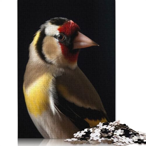 Puzzle für Erwachsene, 1000 Teile, „Goldfink-Vogel im Dunkeln“, Puzzle für Erwachsene für Lernspiele, Heimdekoration, 1000 Teile (75 x 50 cm) von TBDUEPS