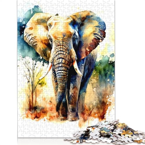 Puzzle für Erwachsene, 1000 Teile, Elefanten-Puzzle, Lernspielzeug, Spiele, Familiendekoration, 1000 Teile (38 x 26 cm) von TBDUEPS