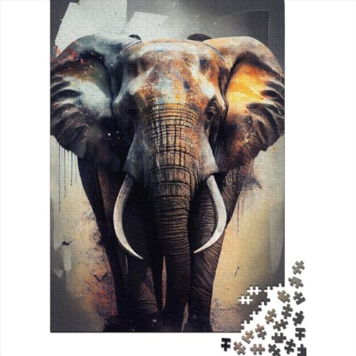 Puzzle für Erwachsene, 1000 Teile, Elefanten-Tierpuzzle für Erwachsene, Holzpuzzlespiel, Herausforderungsspielzeug, 1000 Teile (75 x 50 cm) von TBDUEPS