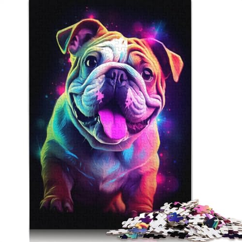 Puzzle für Erwachsene, 1000 Teile, Englische Bulldogge, Wandkunst, Puzzle, Lernspielzeug, Spiele, Familiendekoration, 1000 Teile (38 x 26 cm) von TBDUEPS