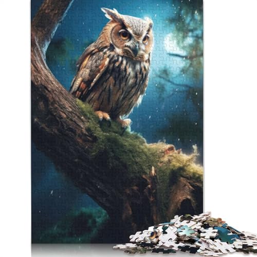 Puzzle für Erwachsene, 1000 Teile, Fantasie-Eule bei Nacht, Puzzle für Erwachsene, anspruchsvolles Spiel, 1000 Teile (38 x 26 cm) von TBDUEPS