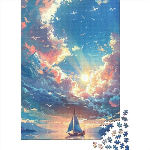 Puzzle für Erwachsene, 1000 Teile, Fantasie-Segeln, Holzpuzzle für Erwachsene, Lernspiel, Herausforderungsspielzeug, 1000 Teile (38 x 26 cm) von TBDUEPS