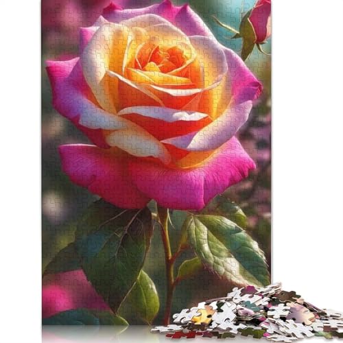 Puzzle für Erwachsene, 1000 Teile, Kunstblumen, Holzpuzzle für Erwachsene, Lernspiel, Herausforderungsspielzeug, 1000 Teile (75 x 50 cm) von TBDUEPS