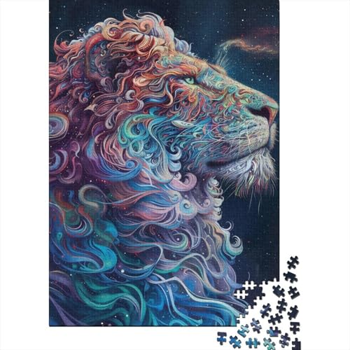 Puzzle für Erwachsene, 1000 Teile, Kunstlöwen, Holzpuzzles für Erwachsene, nachhaltige Puzzlespiele, 1000 Stück (38 x 26 cm) von TBDUEPS
