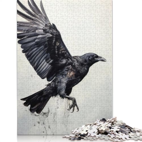 Puzzle für Erwachsene, 1000 Teile, Majestätischer Rabe, fliegendes Puzzle, Lernspielzeug, Spiele, Familiendekoration, 1000 Teile (75 x 50 cm) von TBDUEPS