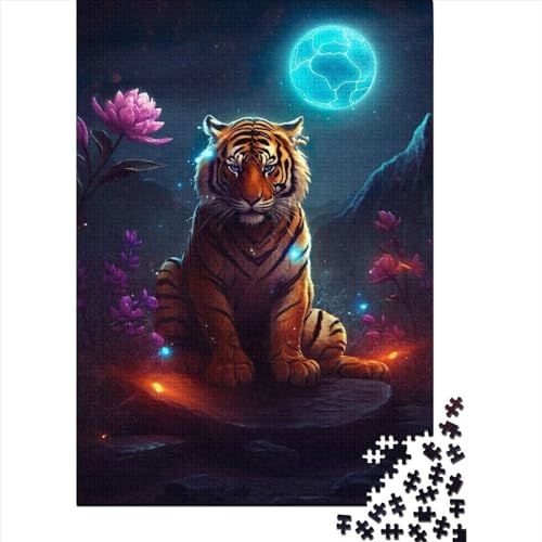 Puzzle für Erwachsene, 1000 Teile, Mystischer Tiger auf dem Mars, Lernspielzeug, Puzzle, Heimwanddekoration, 1000 Teile (75 x 50 cm) von TBDUEPS