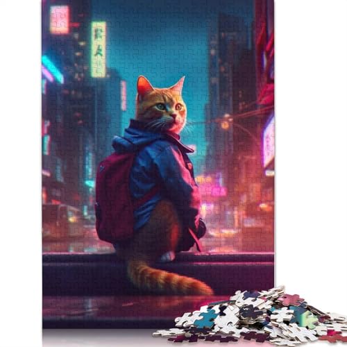 Puzzle für Erwachsene, 1000 Teile, Puzzle, Katzenjacke, Rucksack, Puzzle, Lernspielzeug, Spiele, Familiendekoration, 1000 Teile (38 x 26 cm) von TBDUEPS