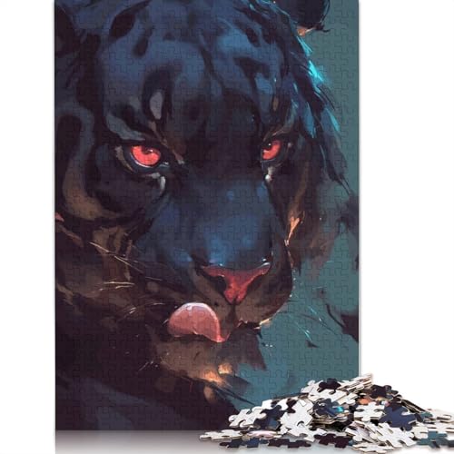 Puzzle für Erwachsene, 1000 Teile, Schwarzer Tiger, Lernspielzeug, Spiele, Familiendekoration, 1000 Teile (75 x 50 cm) von TBDUEPS