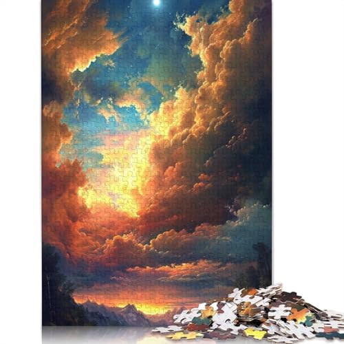 Puzzle für Erwachsene, 1000 Teile, Sonnenuntergang in den Bergen, Holzpuzzle für Erwachsene und Jugendliche, Heimdekoration, Puzzlespielzeug, 1000 Teile (75 x 50 cm) von TBDUEPS