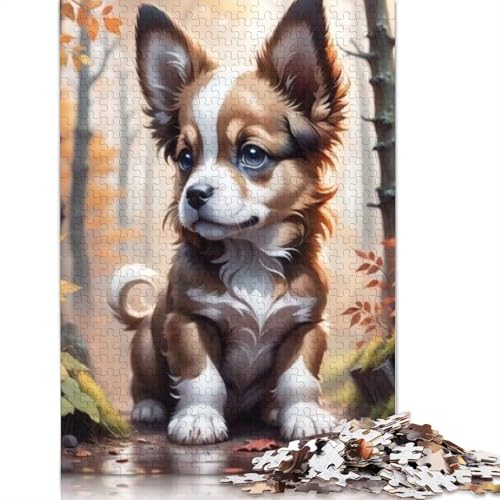 Puzzle für Erwachsene, 1000 Teile, Tierkunst, Hund, Holzpuzzle für Erwachsene, Lernspiel, Herausforderungsspielzeug, 1000 Teile (75 x 50 cm) von TBDUEPS