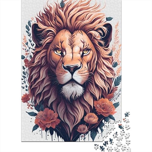 Puzzle für Erwachsene, 1000 Teile, Tierkunst, Löwe, Holzpuzzle für Erwachsene, Lernspiel, Herausforderungsspielzeug, 1000 Teile (38 x 26 cm) von TBDUEPS