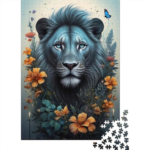 Puzzle für Erwachsene, 1000 Teile, Tierkunst, Löwe, Holzpuzzle für Erwachsene, Lernspiel, Herausforderungsspielzeug, 1000 Teile (38 x 26 cm) von TBDUEPS